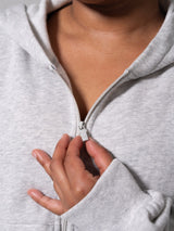 Thumbnail 8 of Threads Waist Zip Hoodie - Heather Grey, 8 of 10