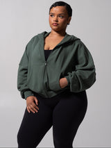 Thumbnail 1 of Threads Waist Zip Hoodie - Limon Pepino, 1 of 8