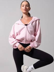 Threads Waist Zip Hoodie - Light Hot Mess