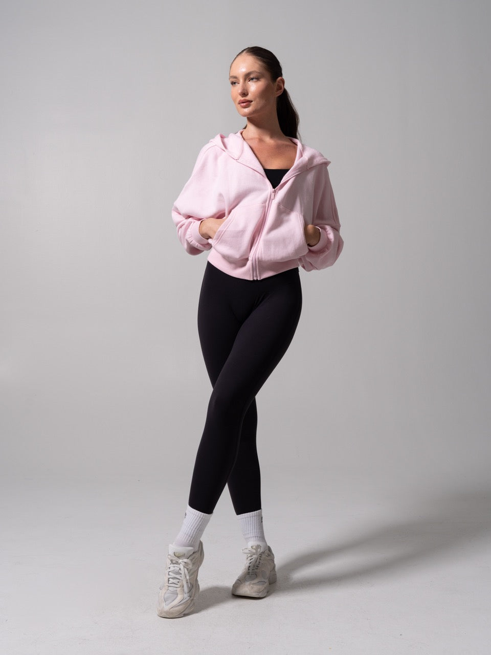 Threads Waist Zip Hoodie - Light Hot Mess