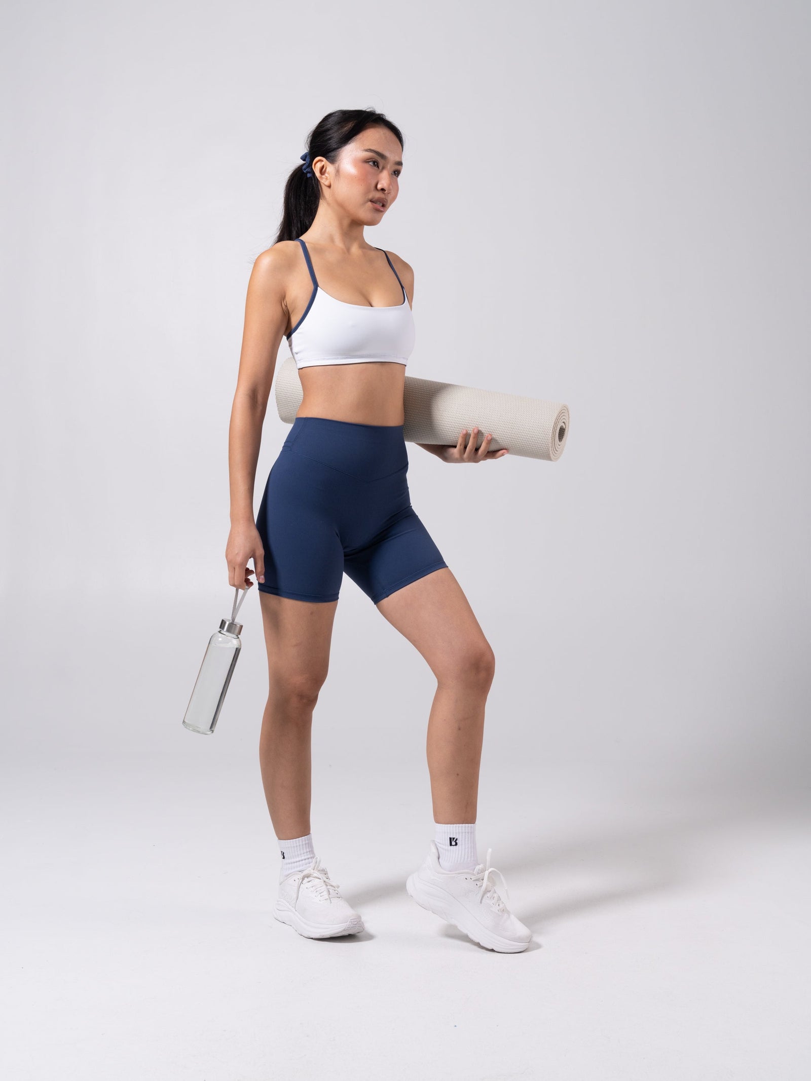 Reversible Sports Bra - Baked Blue and White