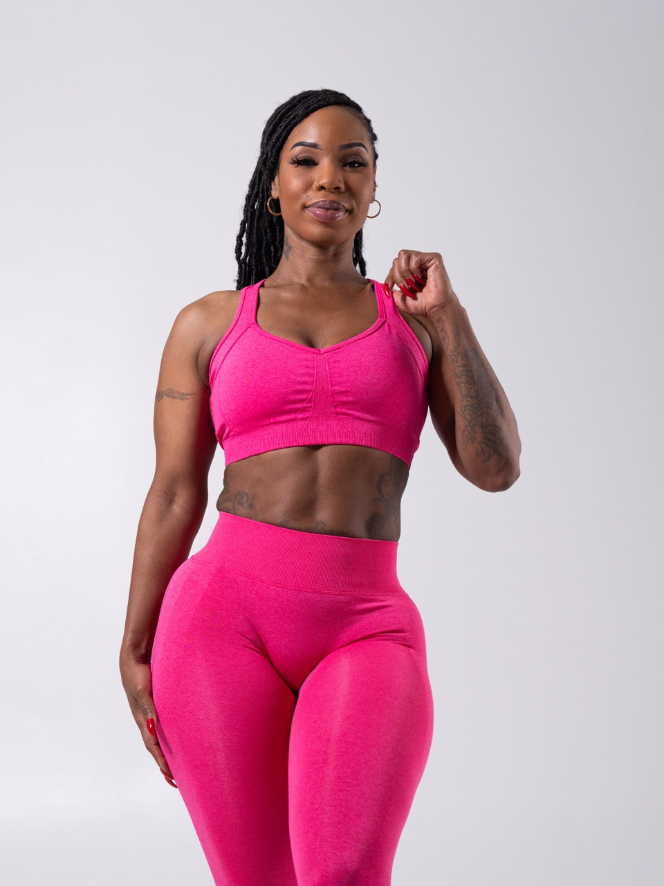 **PREORDER** Vida Seamless Sports Bra - Heather Miami Vice