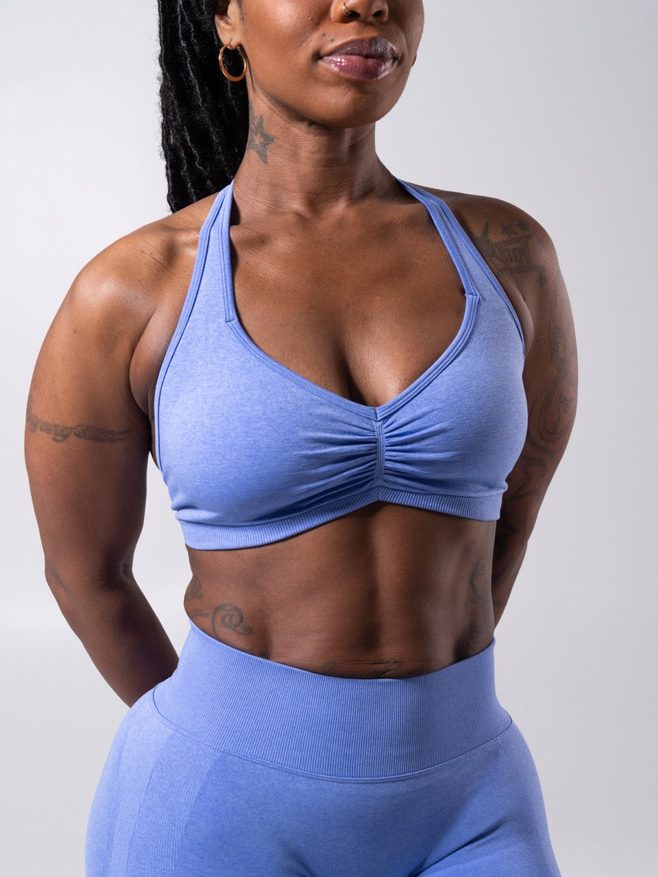 **PREORDER** Micro Seamless Sports Bra - Heather Azul