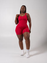 Thumbnail 1 of **PREORDER** Miracle Scrunch Seamless Bodysuit 5" - Heather Lipstick Red, 1 of 8