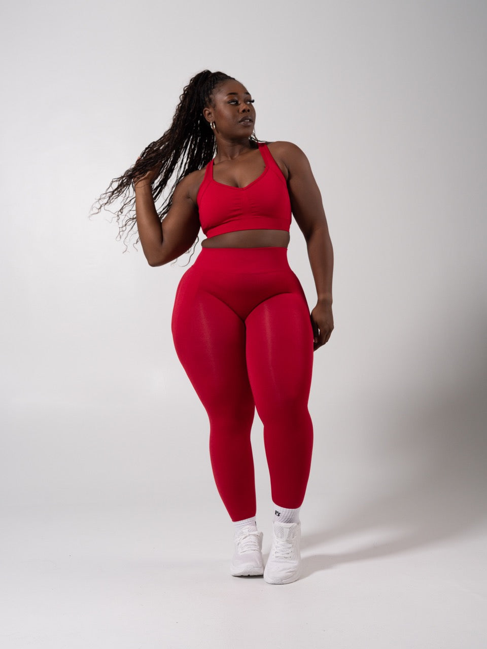 **PREORDER** Miracle Seamless Hip Rise Legging - Heather Lipstick Red