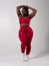 Thumbnail 4 of **PREORDER** Miracle Seamless Hip Rise Legging - Heather Lipstick Red, 4 of 9