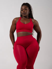**PREORDER** Vida Seamless Sports Bra - Heather Lipstick Red