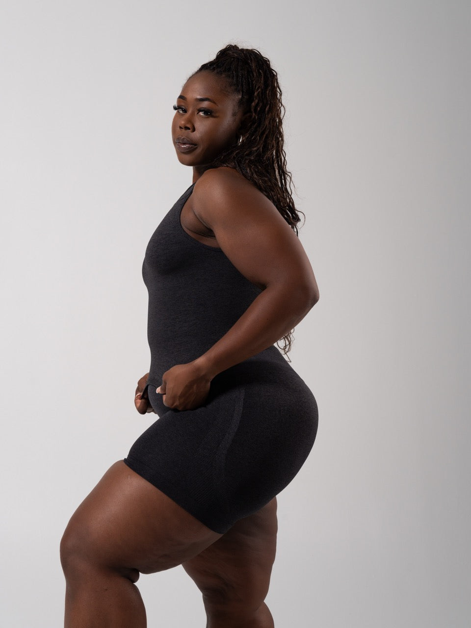 **PREORDER** Shape Seamless Hip Tank - Heather Charcoal