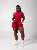 Thumbnail 2 of **PREORDER** Shape Seamless Hip Tank - Heather Lipstick Red, 2 of 9