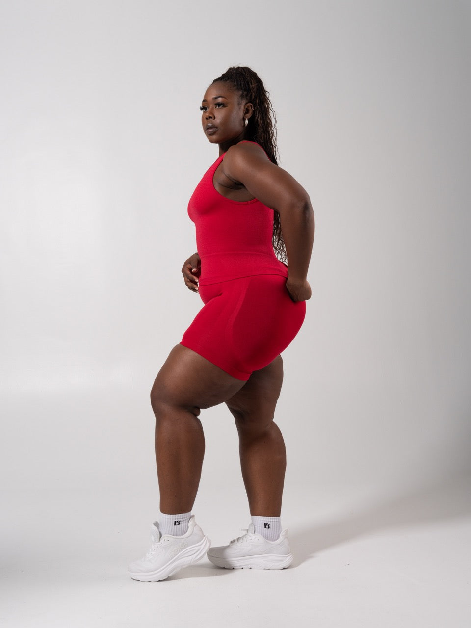 **PREORDER** Shape Seamless Hip Tank - Heather Lipstick Red