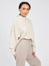 Thumbnail 3 of Threads Quarter Zip Crop - Bone, 3 of 7