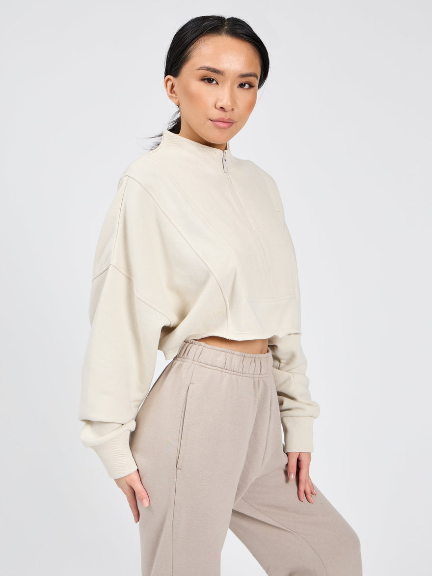 Threads Quarter Zip Crop - Bone