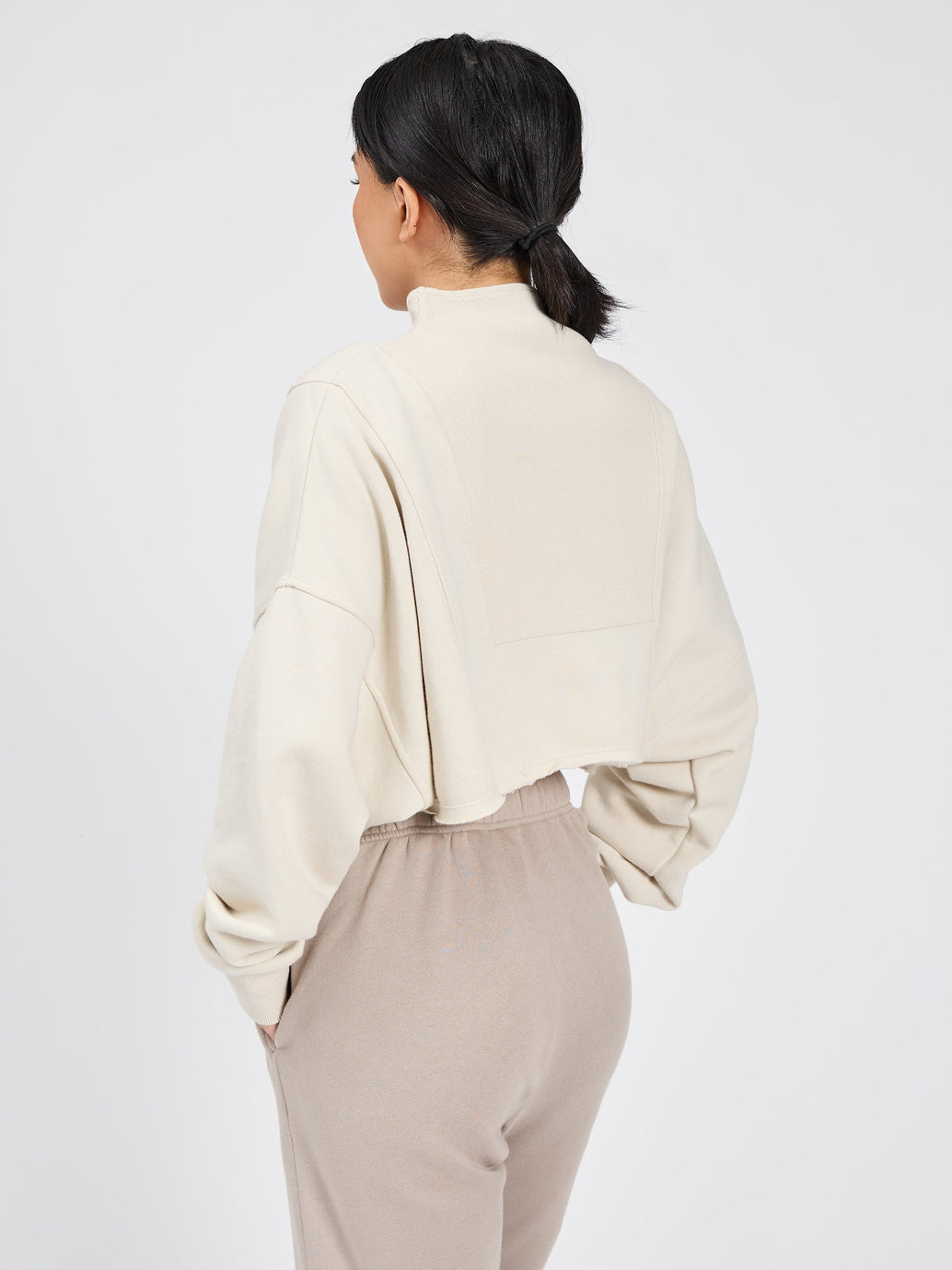 Threads Quarter Zip Crop - Bone