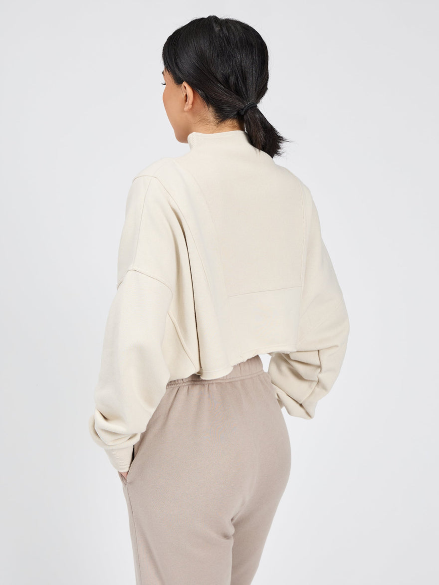 Threads Quarter Zip Crop - Bone