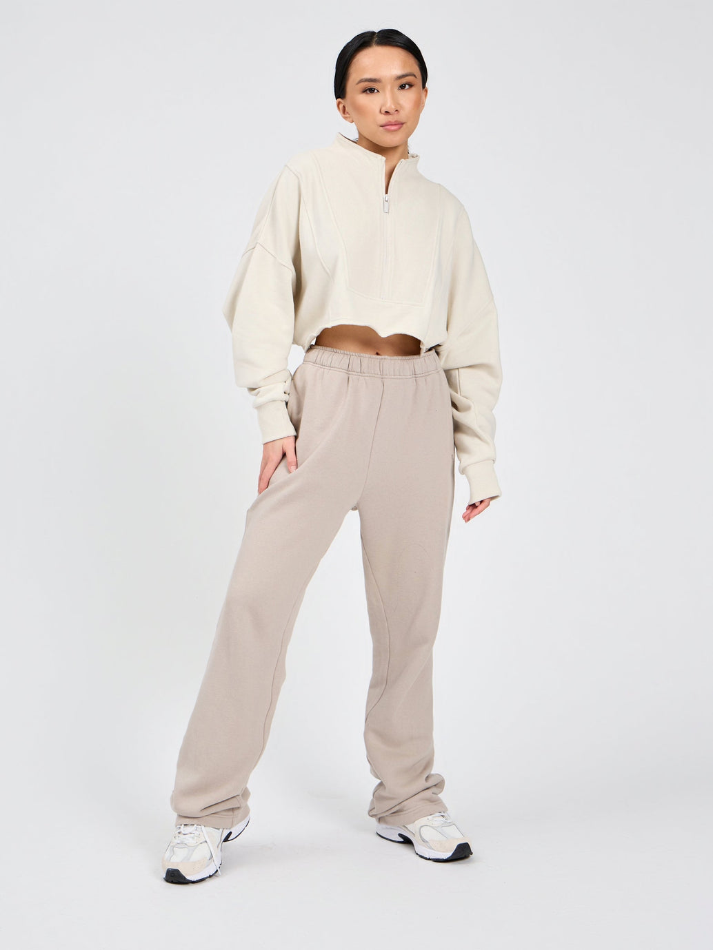 Threads Quarter Zip Crop - Bone