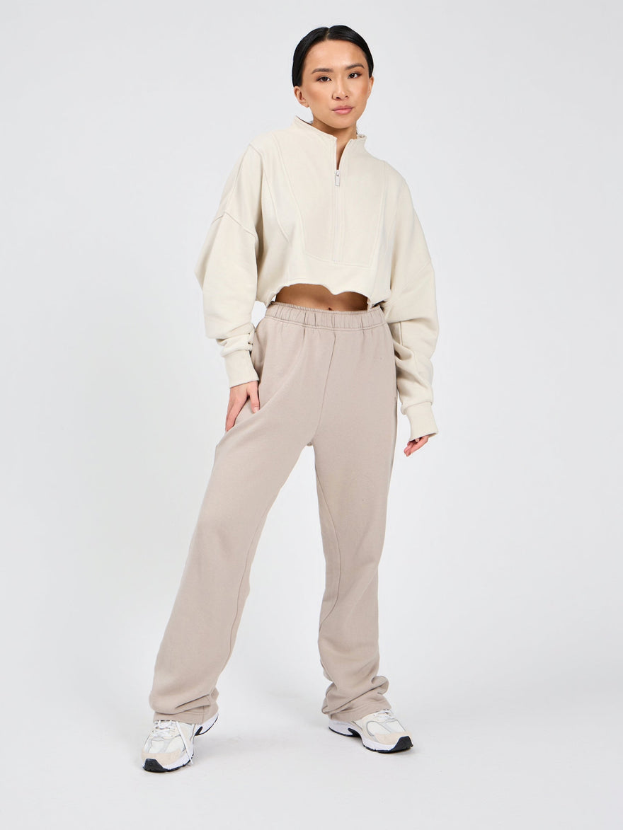 Threads Quarter Zip Crop - Bone