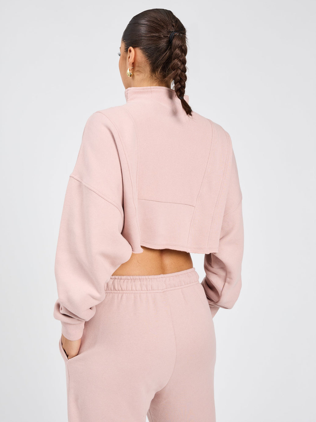 Threads Quarter Zip Crop - Berry Ice