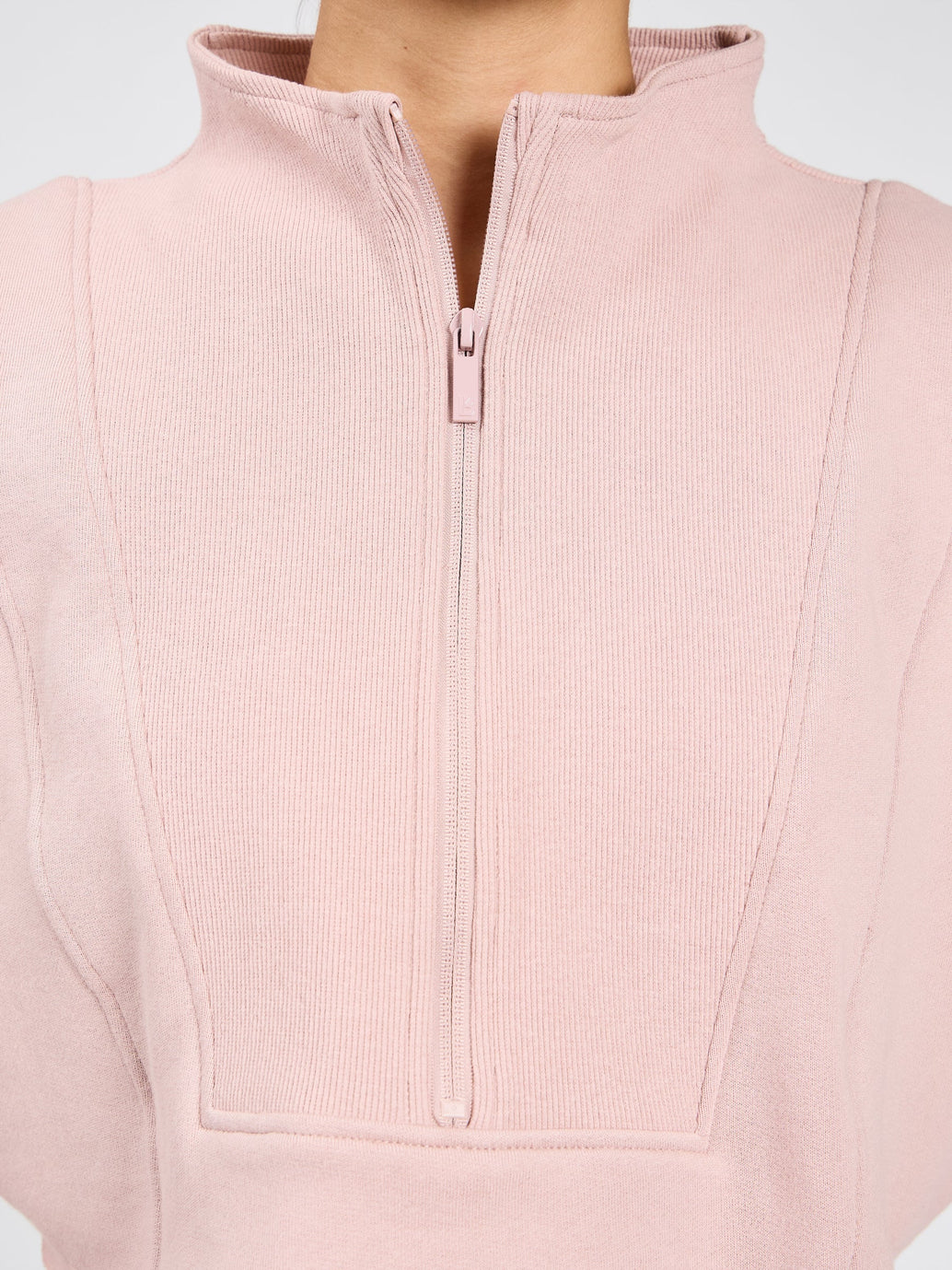 Threads Quarter Zip Crop - Berry Ice