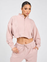Thumbnail 1 of Threads Quarter Zip Crop - Berry Ice, 1 of 6