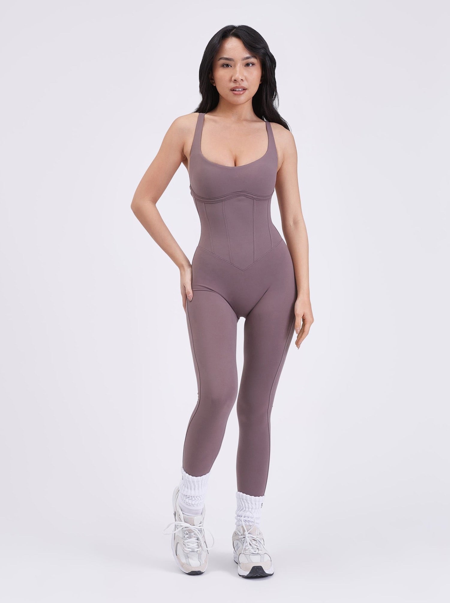 Bibiy. BBUNNIE BODYSUIT ブラウン Corset Bodysuit - Mocha Berry