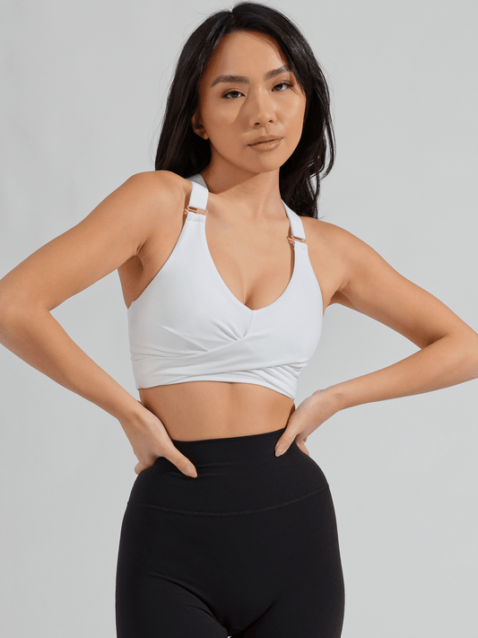 Candy Wrap Sports Bra - White