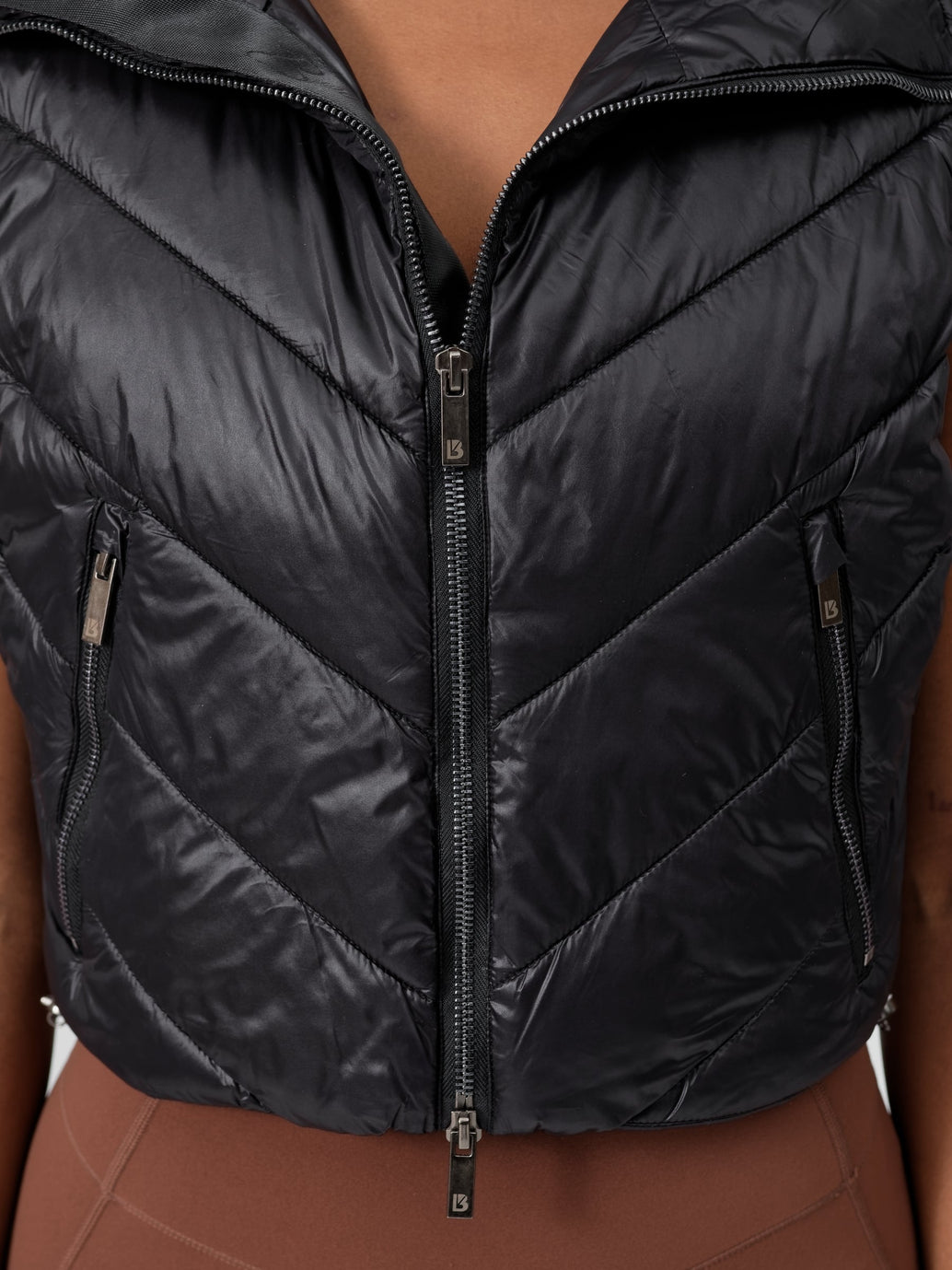 Cinch Waist Puffer Vest - Onyx Black