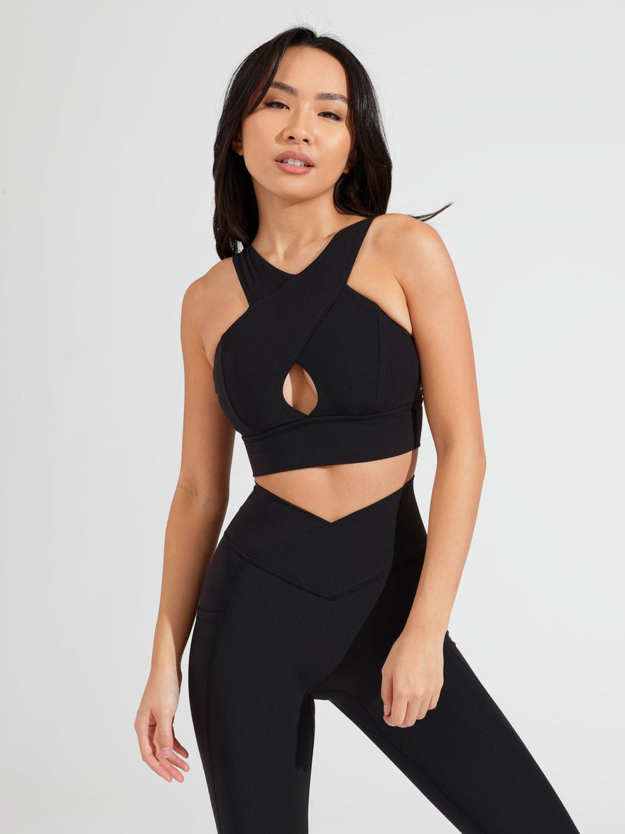 Harmony Halter Sports Bra - Onyx Black