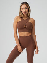 Thumbnail 8 of Harmony Halter Sports Bra - Mocha, 8 of 10