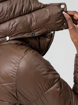 Thumbnail 6 of Waist Taper Puffer Jacket - Dark Brown, 6 of 8