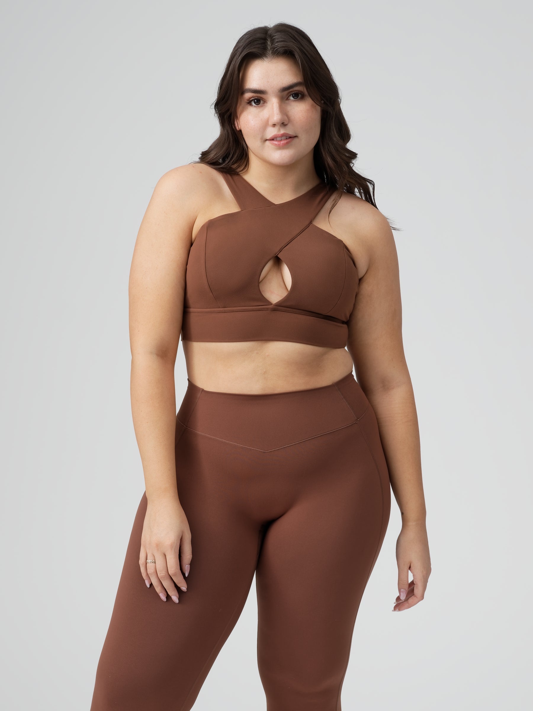 Harmony Halter Sports Bra - Mocha