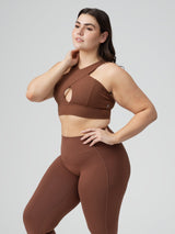 Thumbnail 3 of Harmony Halter Sports Bra - Mocha, 3 of 10