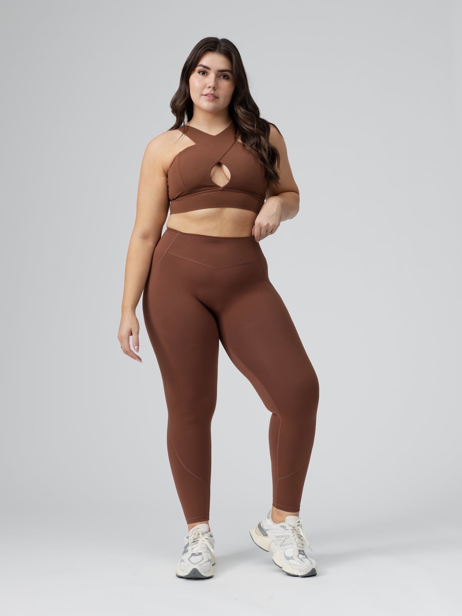 Harmony Halter Sports Bra - Mocha