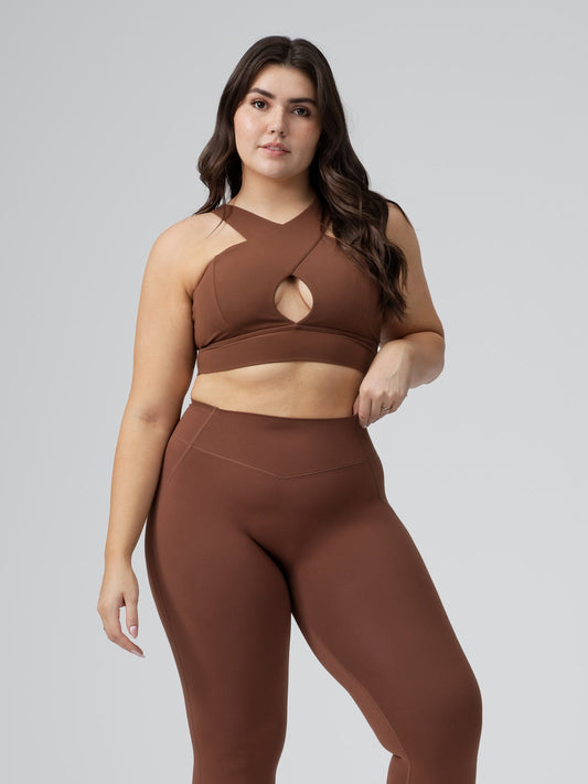 Harmony Halter Sports Bra - Mocha – Buffbunny Canada