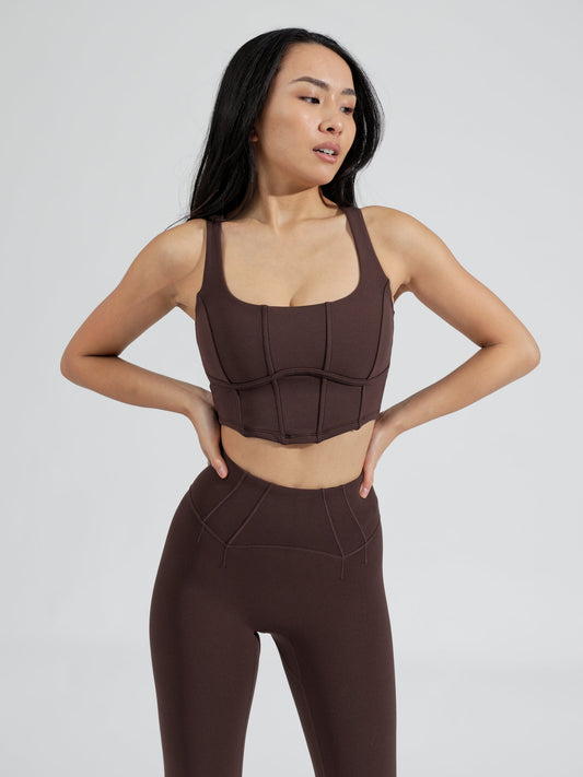 Corset Crop - Journey Dark Brown