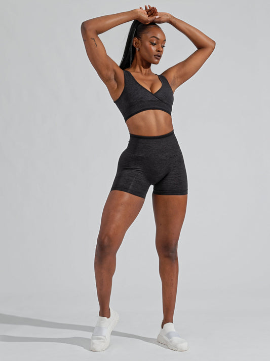 BBL Seamless Sports Bra - Charcoal – Buffbunny Canada