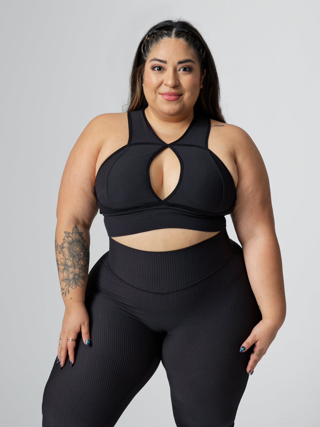 Sphynx Ribbed Sports Bra - Onyx Black
