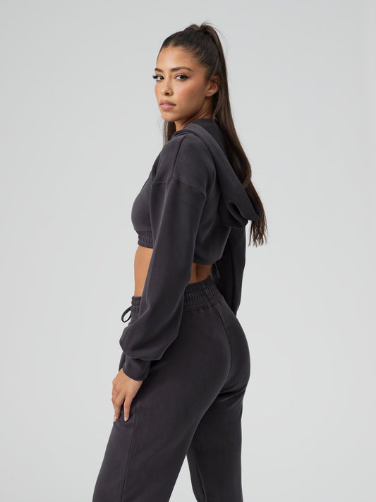 Luxe Bolero Hoodie - Black