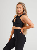 Thumbnail 5 of Sphynx Ribbed Sports Bra - Onyx Black, 5 of 27