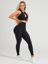 Thumbnail 3 of Sphynx Ribbed Sports Bra - Onyx Black, 3 of 27